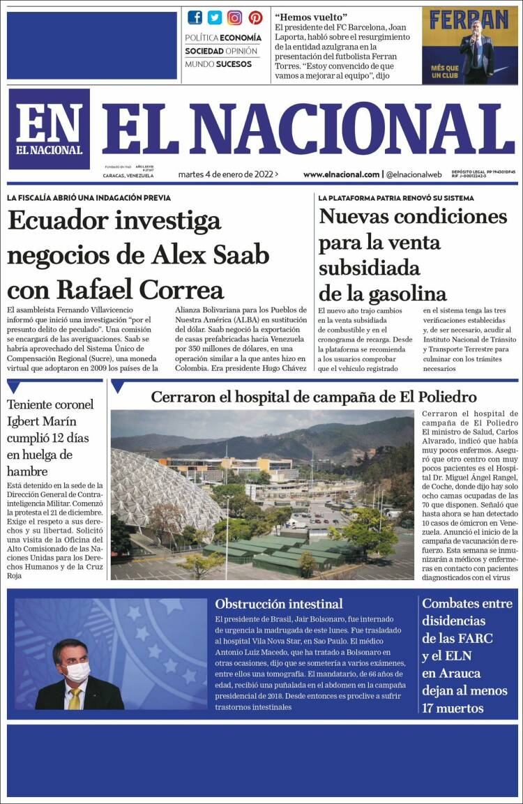 Portadas de este martes 4 de enero de 2022