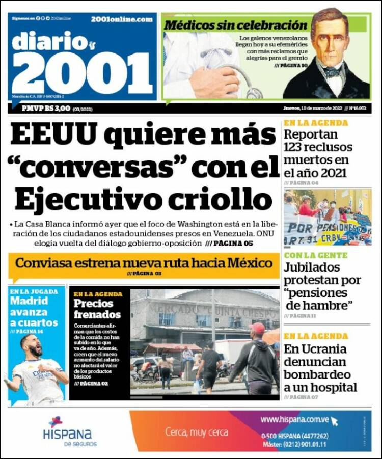 Portadas de este jueves 10 de marzo de 2022