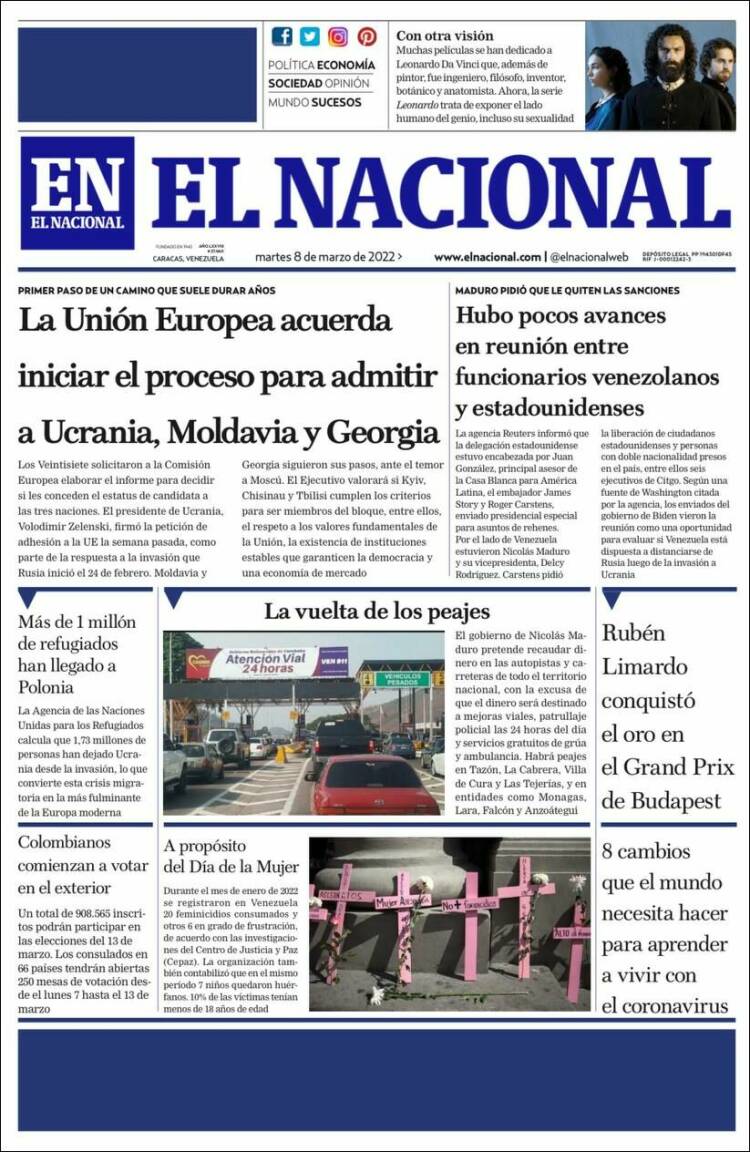 Portadas de este martes 8 de marzo de 2022