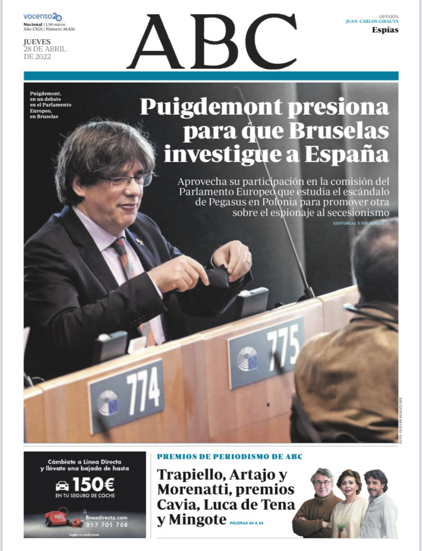 Portadas de la prensa internacional de este jueves 28 de abril de 2022