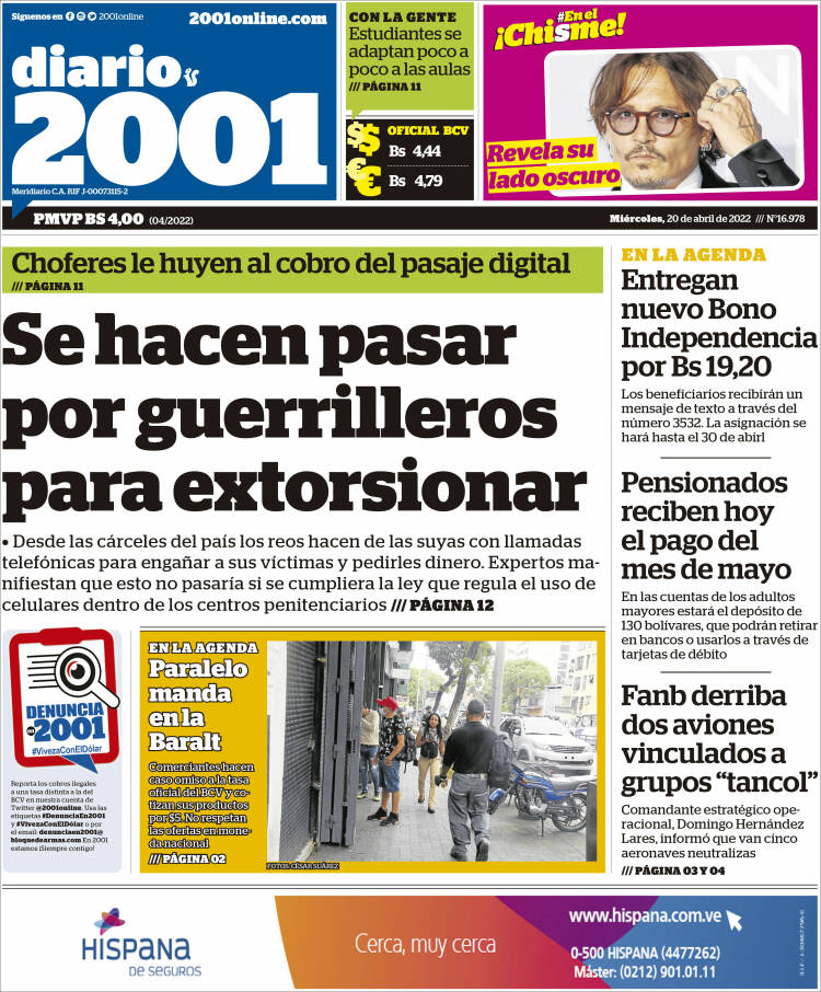 Portadas de este miércoles 20 de abril de 2022