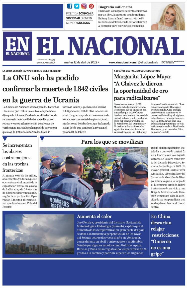 Portadas de este martes 12 de abril de 2022