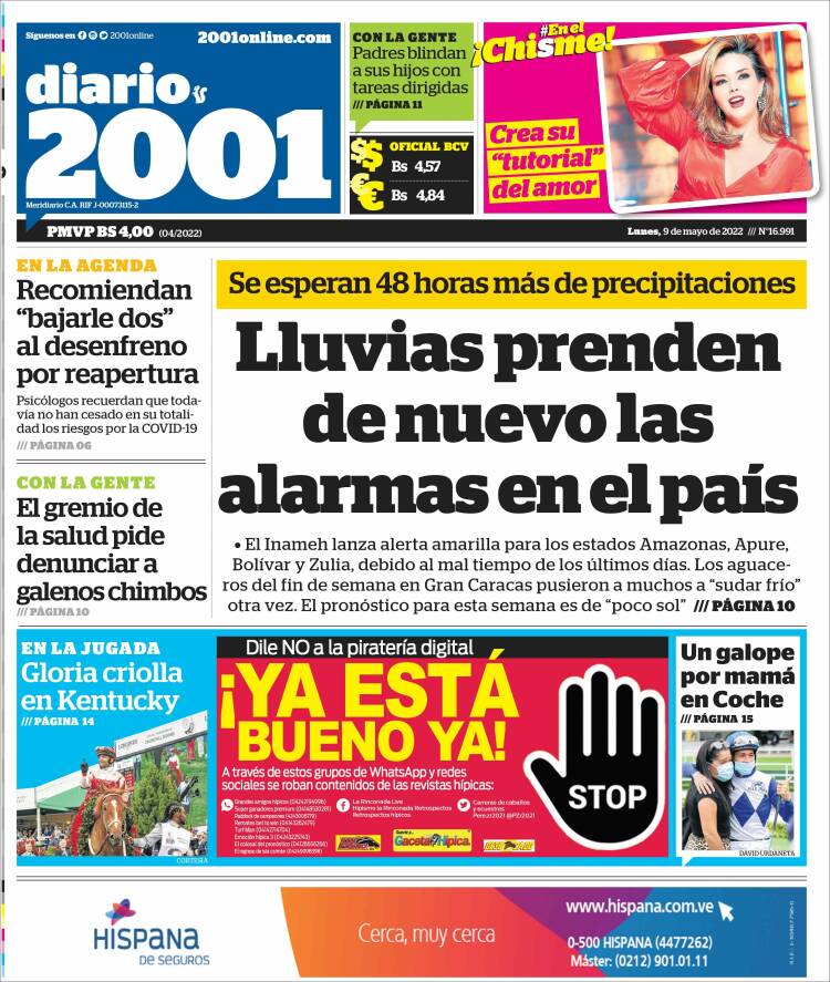 Portadas de este lunes 9 de mayo de 2022