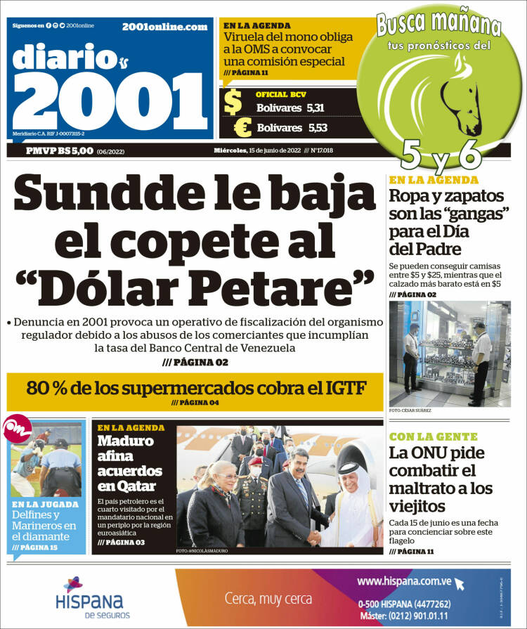 Portadas de este miércoles 15 de junio de 2022