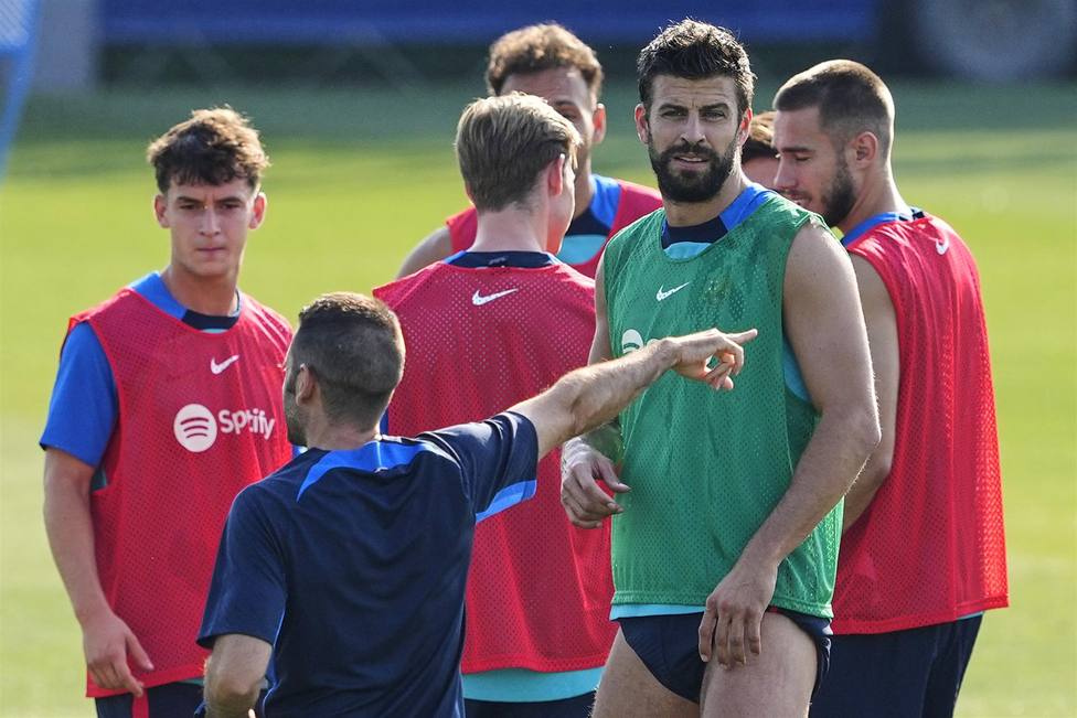 El Barça hace su primer entrenamiento en Miami, a la espera de Lewandowski