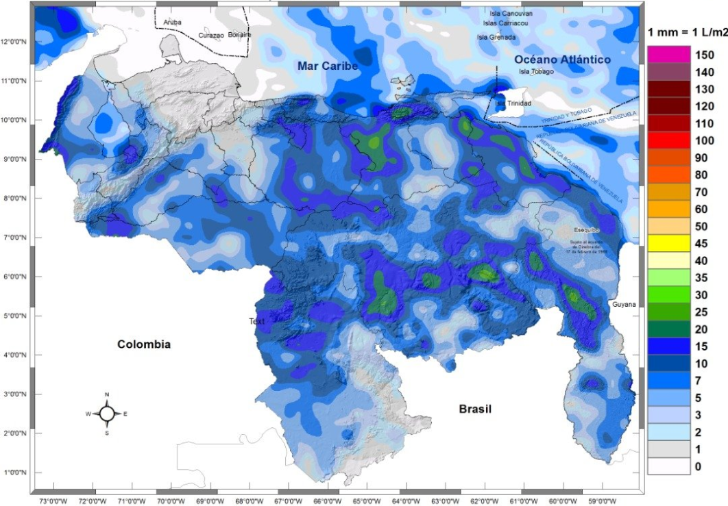 Inameh prevé lluvias en varios estados de Venezuela #11Ago