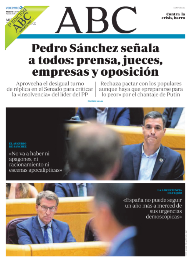 Portadas de la prensa internacional de este miércoles 7 de septiembre de 2022