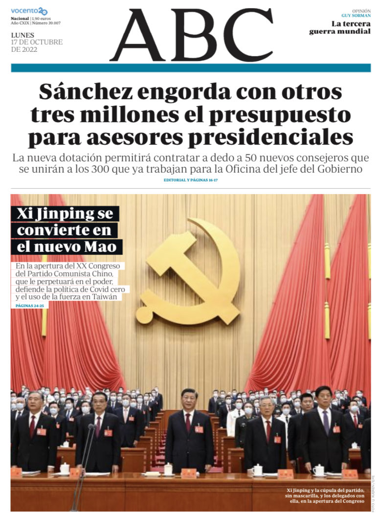 Portadas de la prensa internacional de este lunes 17 de octubre de 2022