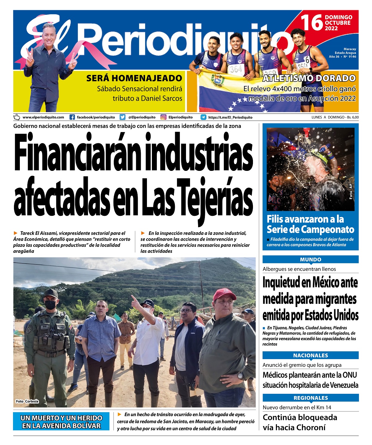 Portadas de este domingo 16 de octubre de 2022