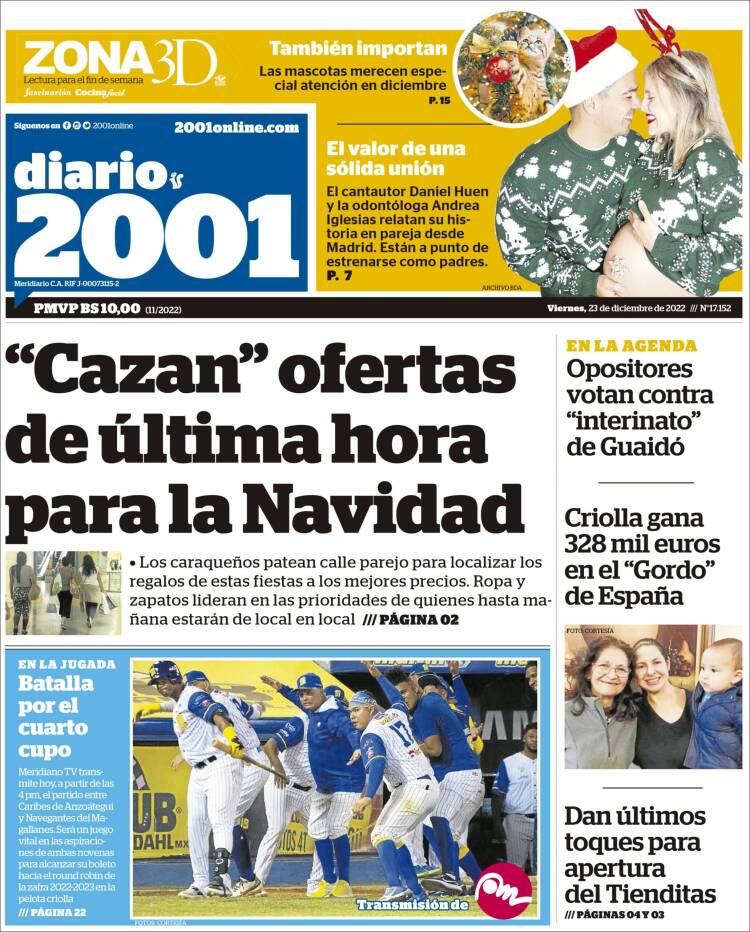 Portadas de este viernes 23 de diciembre de 2022