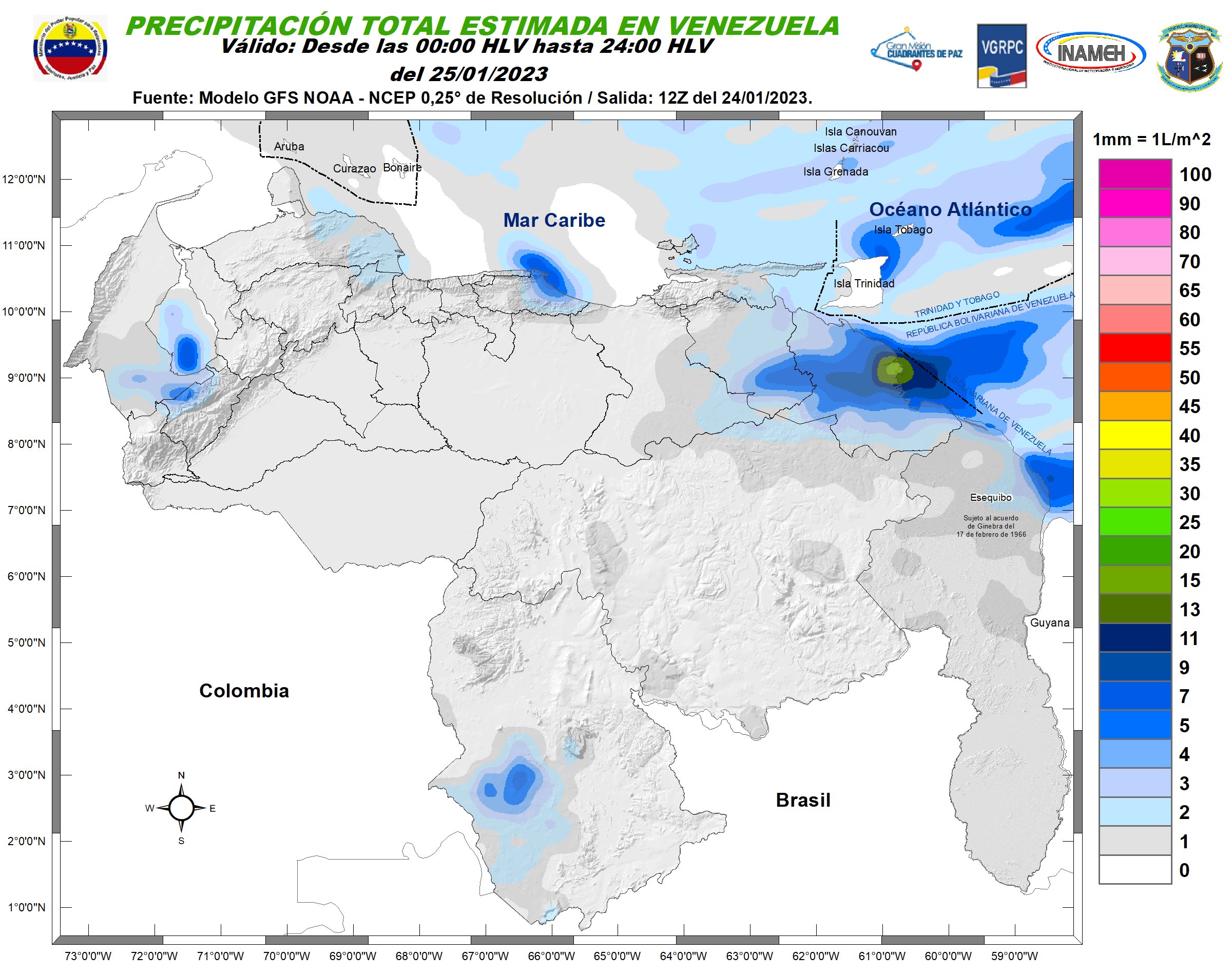 El estado del tiempo en Venezuela este #25Ene, según Inameh