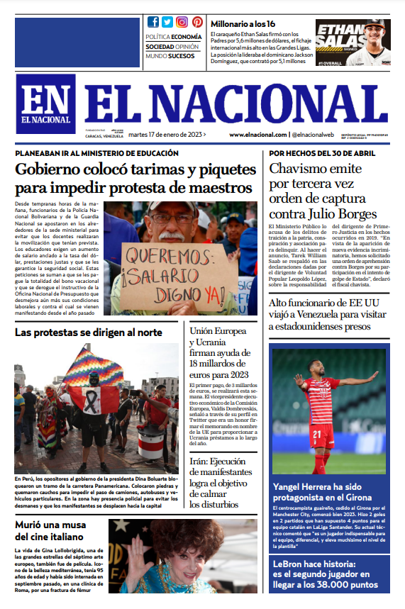 Portadas de este martes 17 de enero de 2023