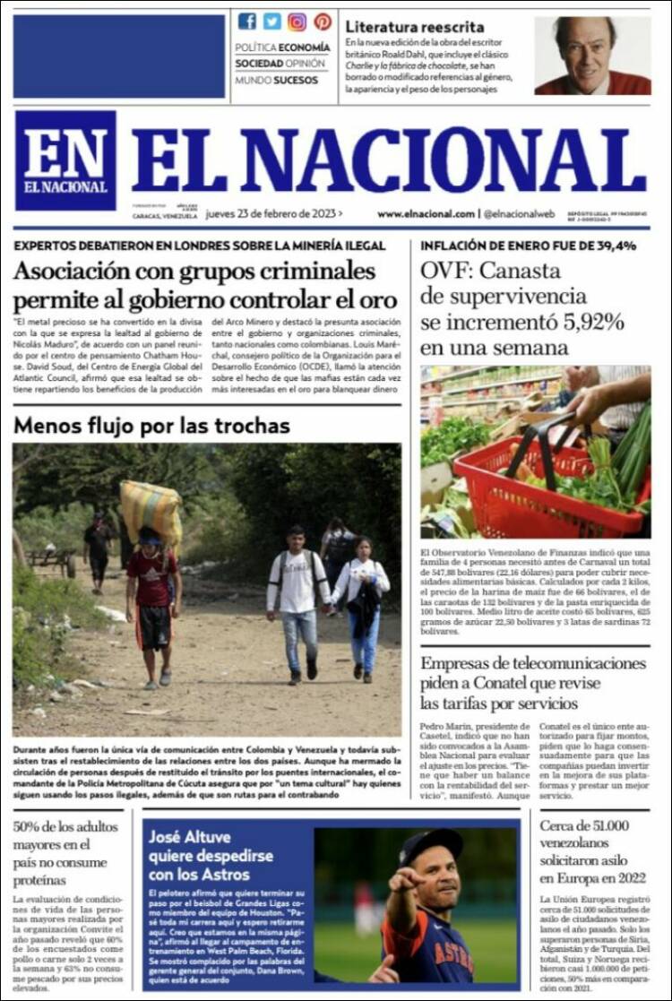 Portadas de este jueves 23 de febrero de 2023