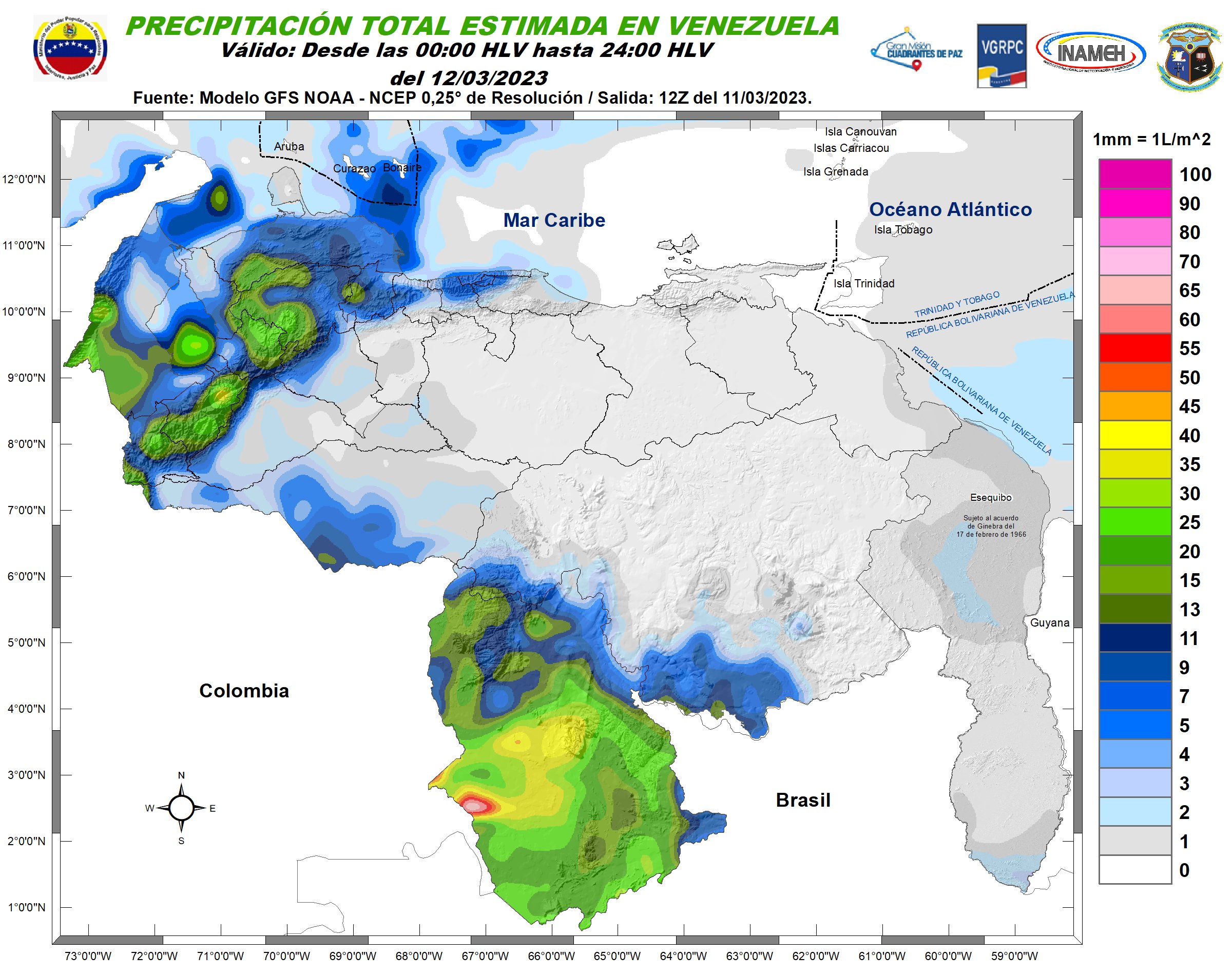 El estado del tiempo en Venezuela este #12Mar, según Inameh