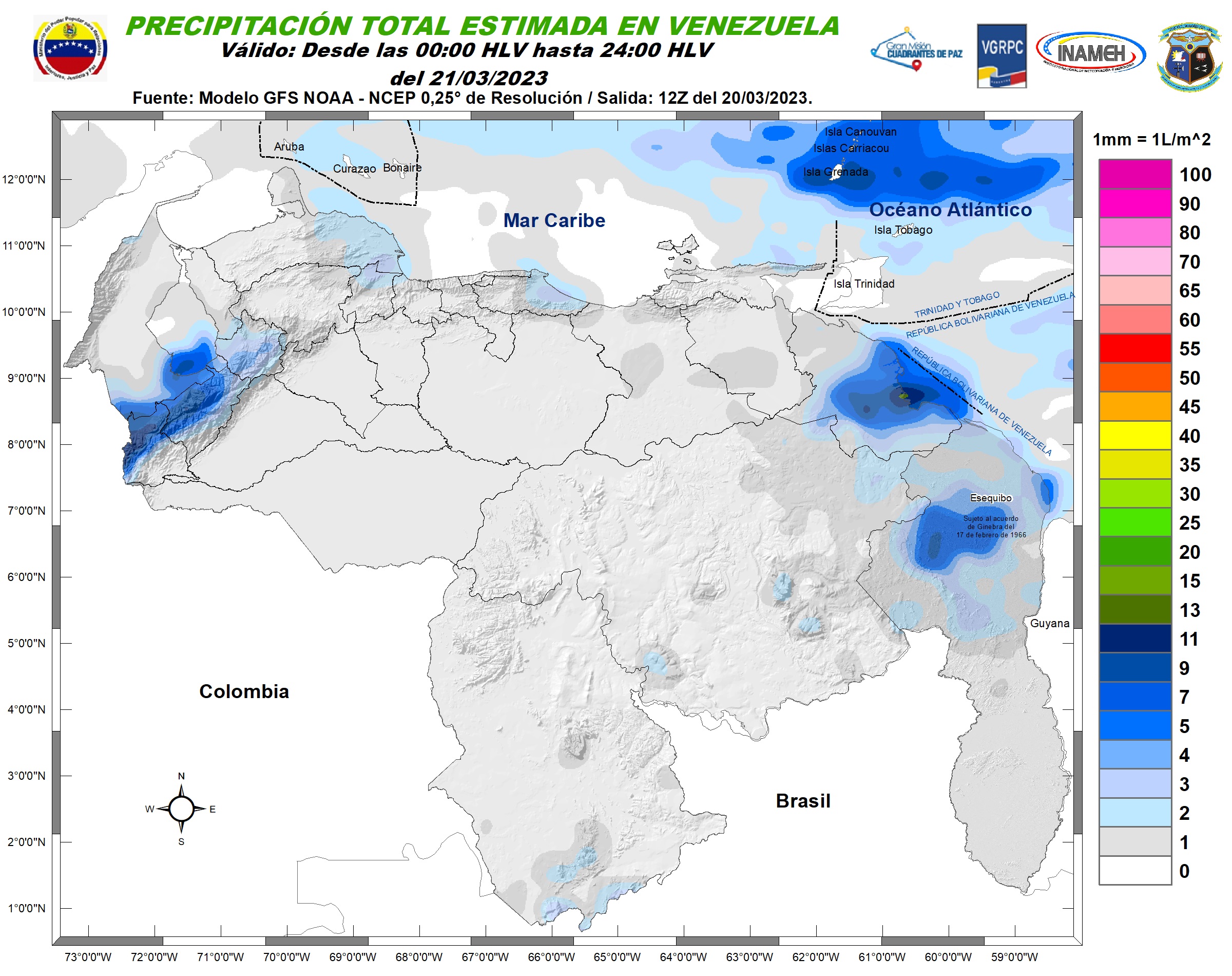 Inameh prevé olas de hasta dos metros de altura en todas las costas venezolanas este #21Mar