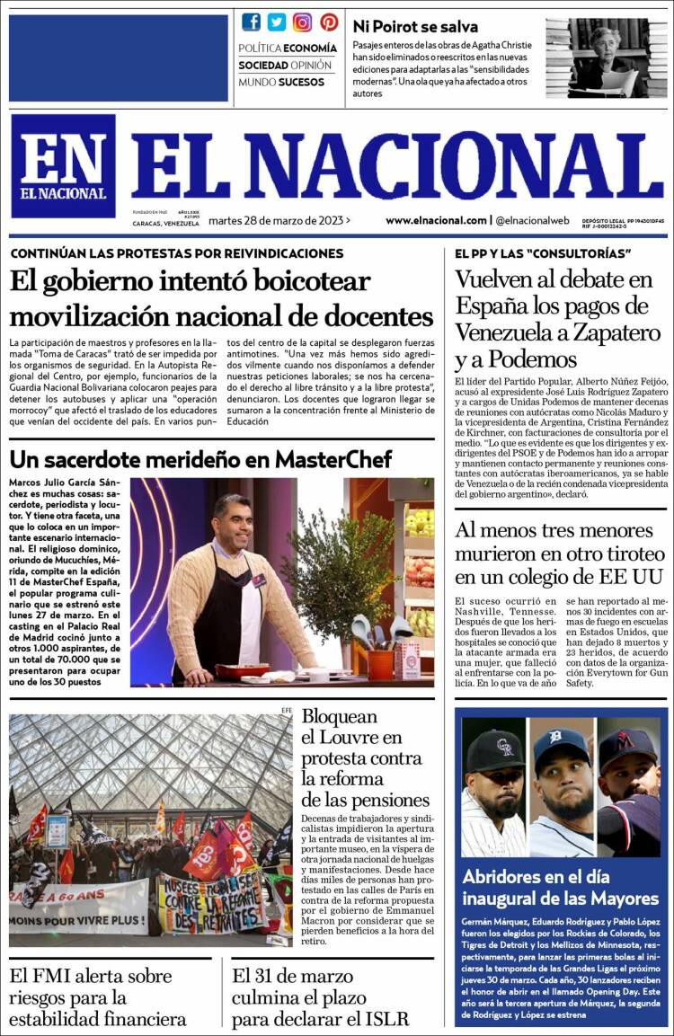 Portadas de este martes 28 de marzo de 2023