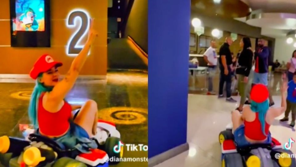 Joven llega al cine en go-kart para ver la película de Mario Bros y se hizo VIRAL