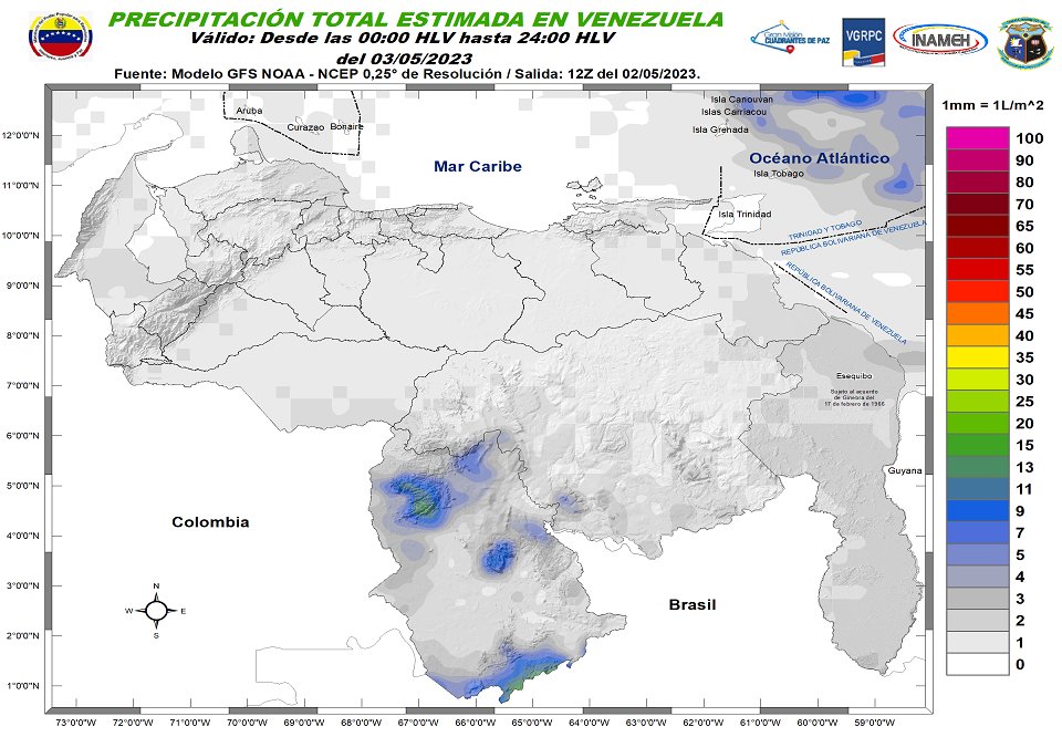 Inameh prevé buen clima en Venezuela este #3May