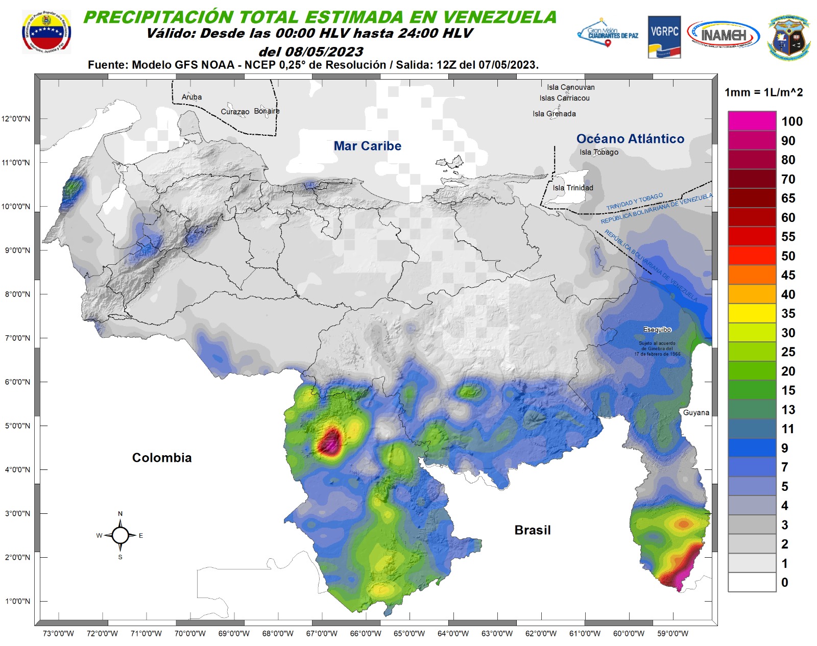 Inameh prevé descargas eléctricas en algunas zonas de Venezuela este #8May