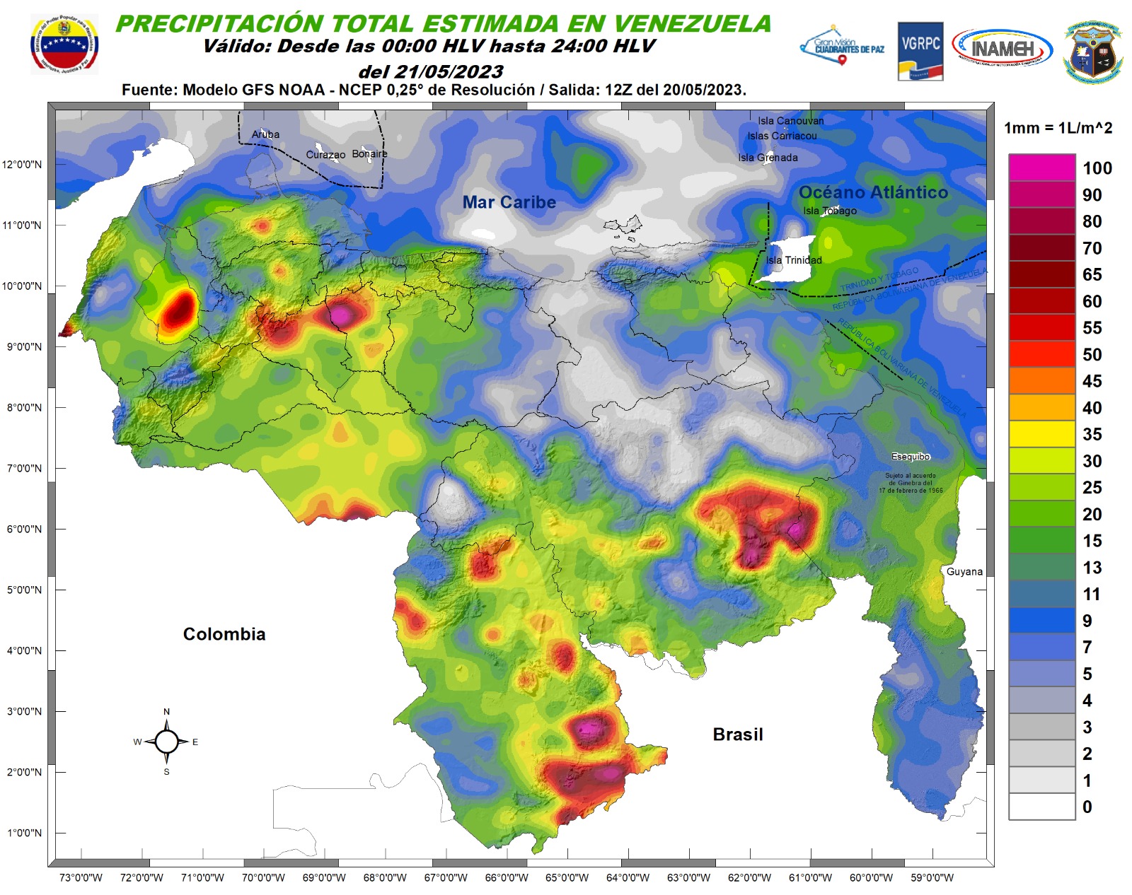 El estado del tiempo en Venezuela este #21May, según Inameh