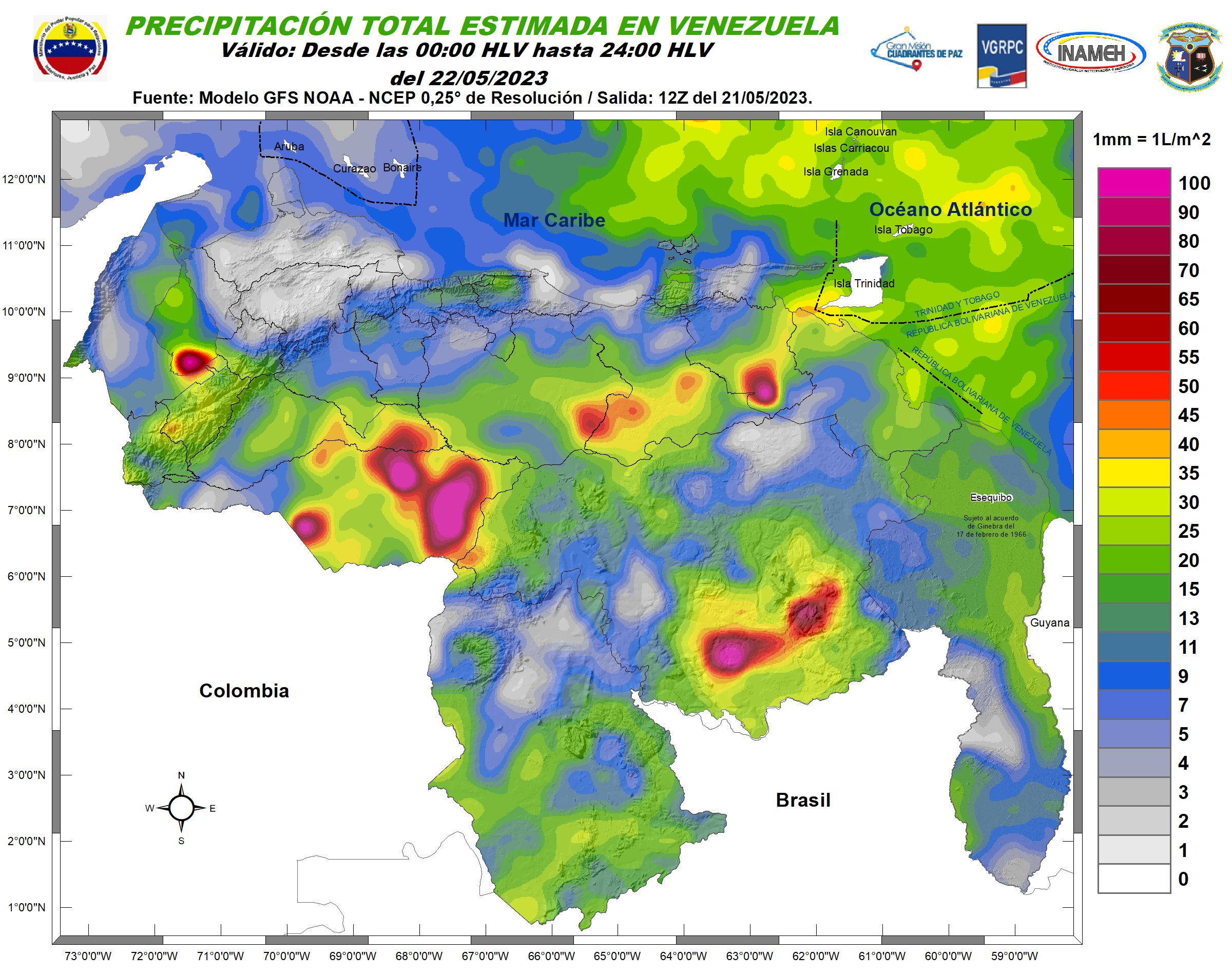 Inameh prevé lluvias y chubascos en gran parte del país este #22May