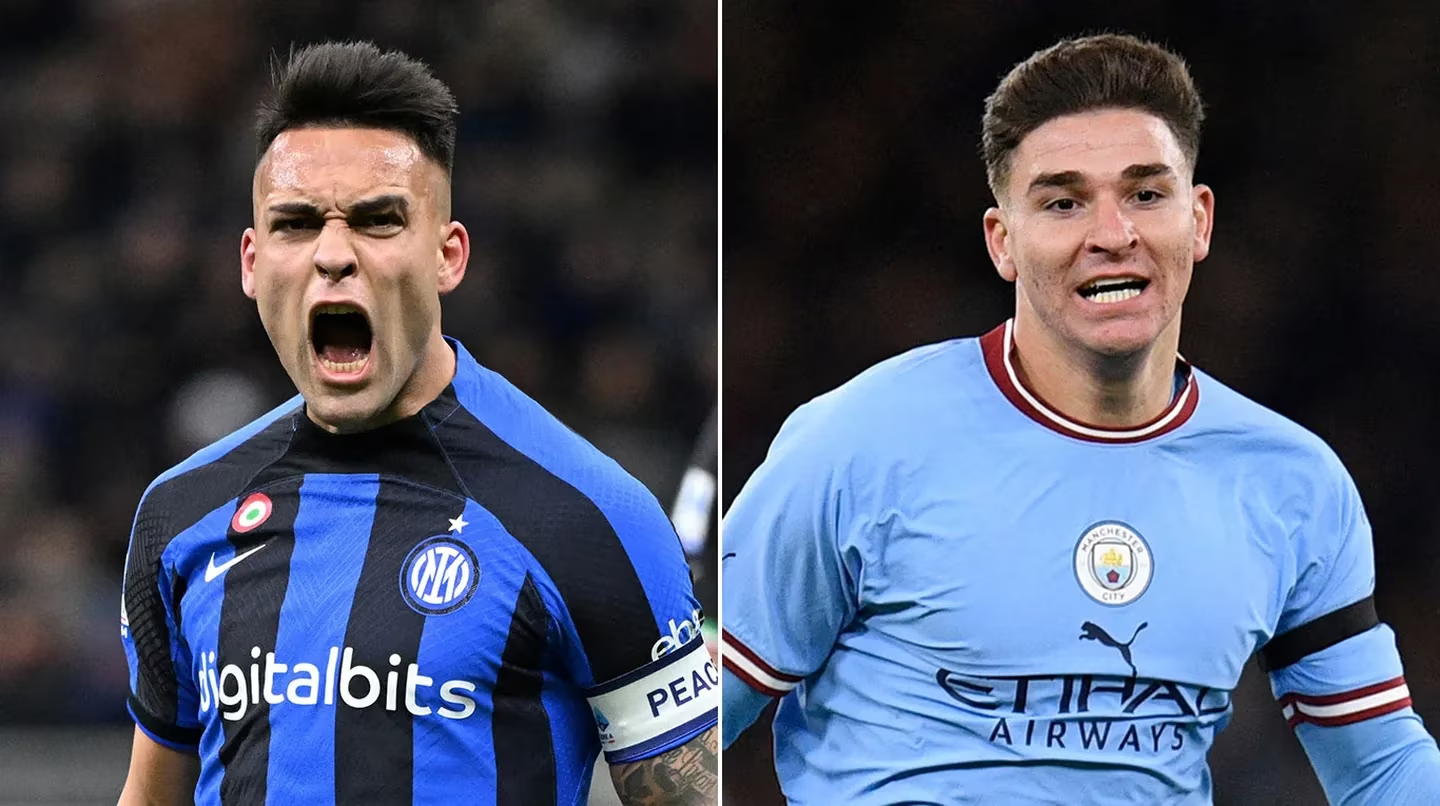 Los argentinos Lautaro Martínez y Julián Álvarez, a las puertas del doblete Champions-Mundial