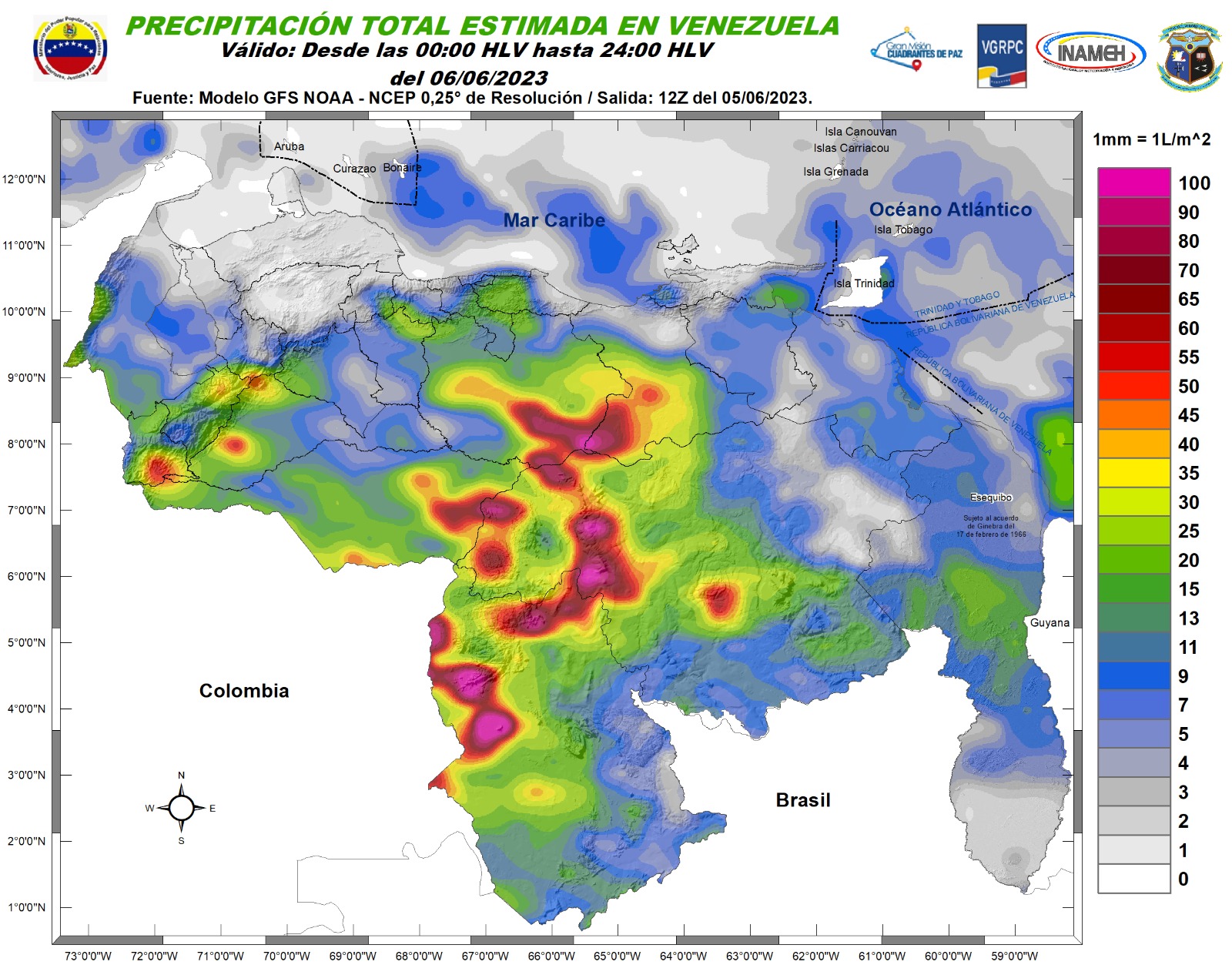 Inameh prevé fuertes ráfagas de viento en varios estados de Venezuela este #6Jun