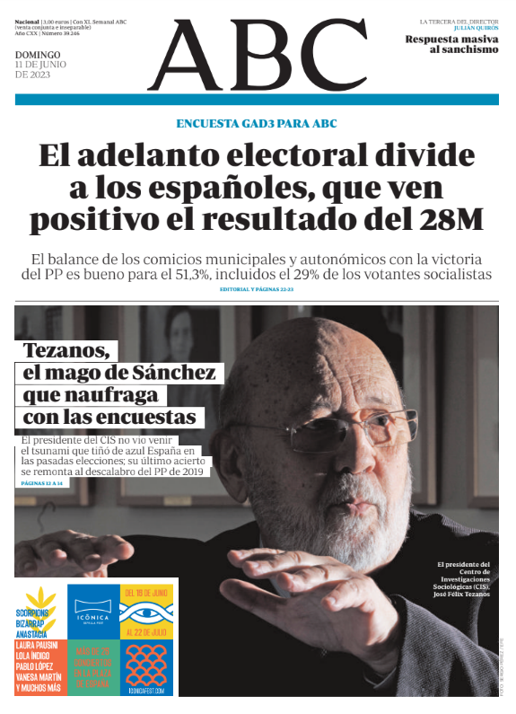 Portadas de la prensa internacional de este domingo 11 de junio de 2023