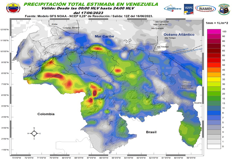 El estado del tiempo en Venezuela este #17Jun, según Inameh