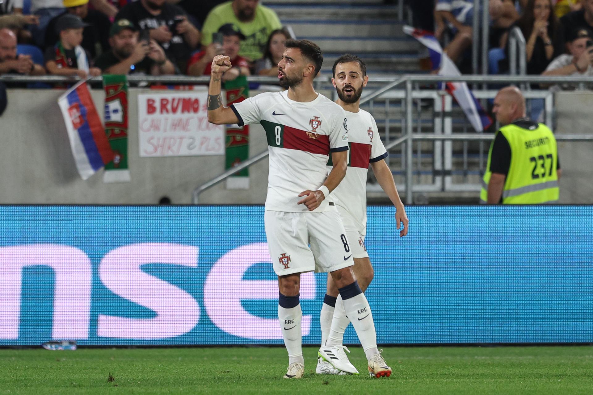 Bruno Fernandes acercó a Portugal a la Eurocopa tras victoria en Eslovaquia