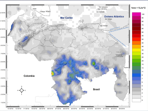 Inameh prevé nubosidad y lluvias en algunos estados de Venezuela este #13Sep