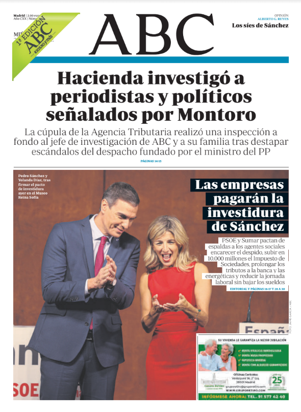 Portadas de la prensa internacional de este miércoles 25 de octubre de 2023