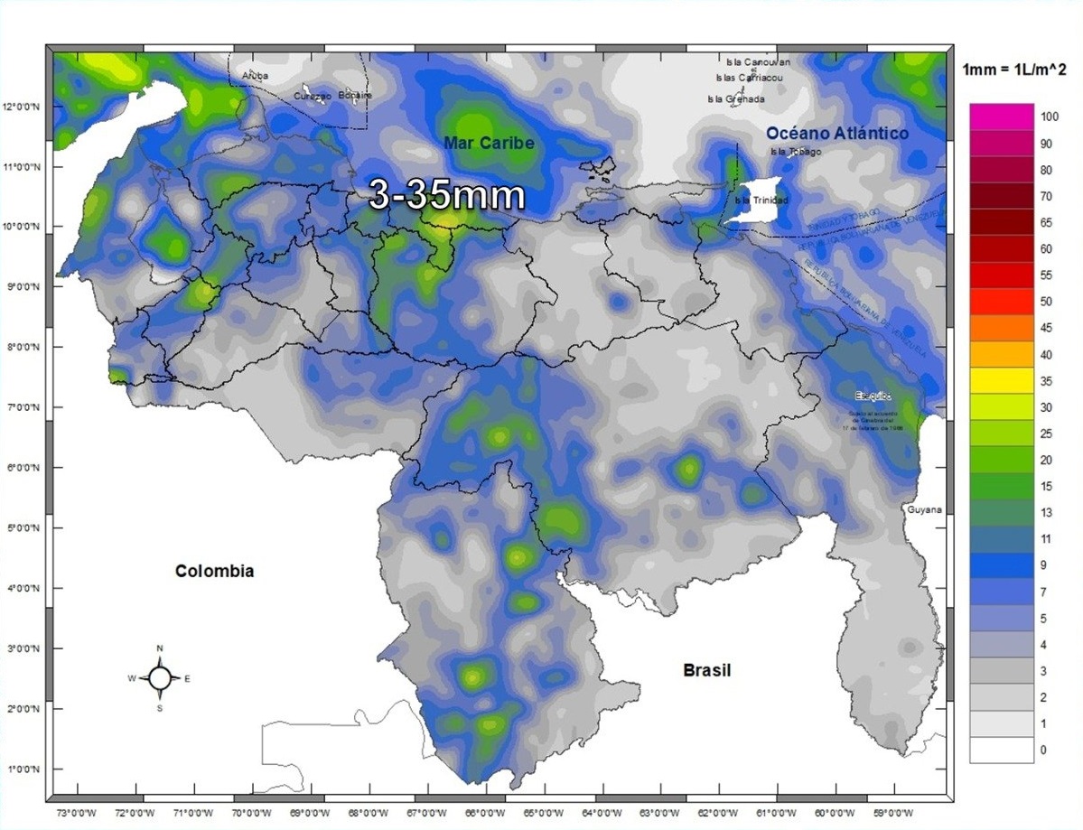 Inameh prevé precipitaciones en algunos estados de Venezuela este #5Nov