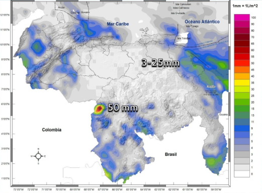 Inameh pronosticó nubosidad y lluvias en algunos estados de Venezuela este #24Nov