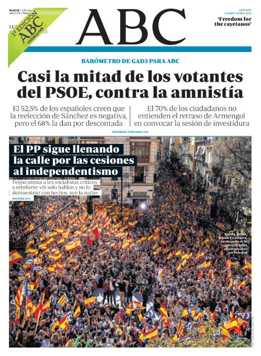 Portadas de la prensa internacional de este lunes 6 de noviembre de 2023