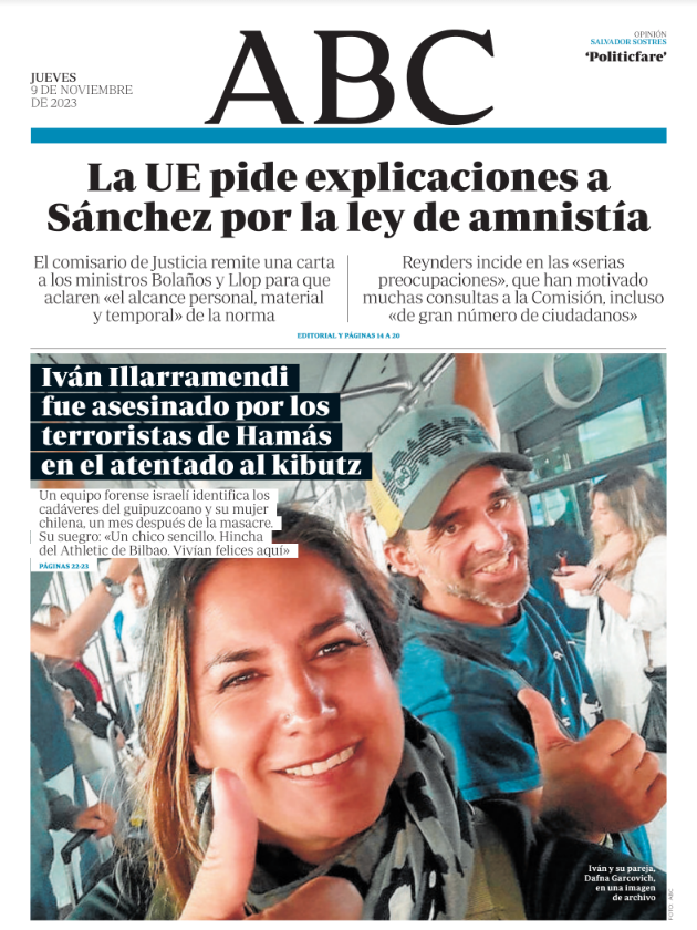 Portadas de la prensa internacional de este jueves 9 de noviembre de 2023