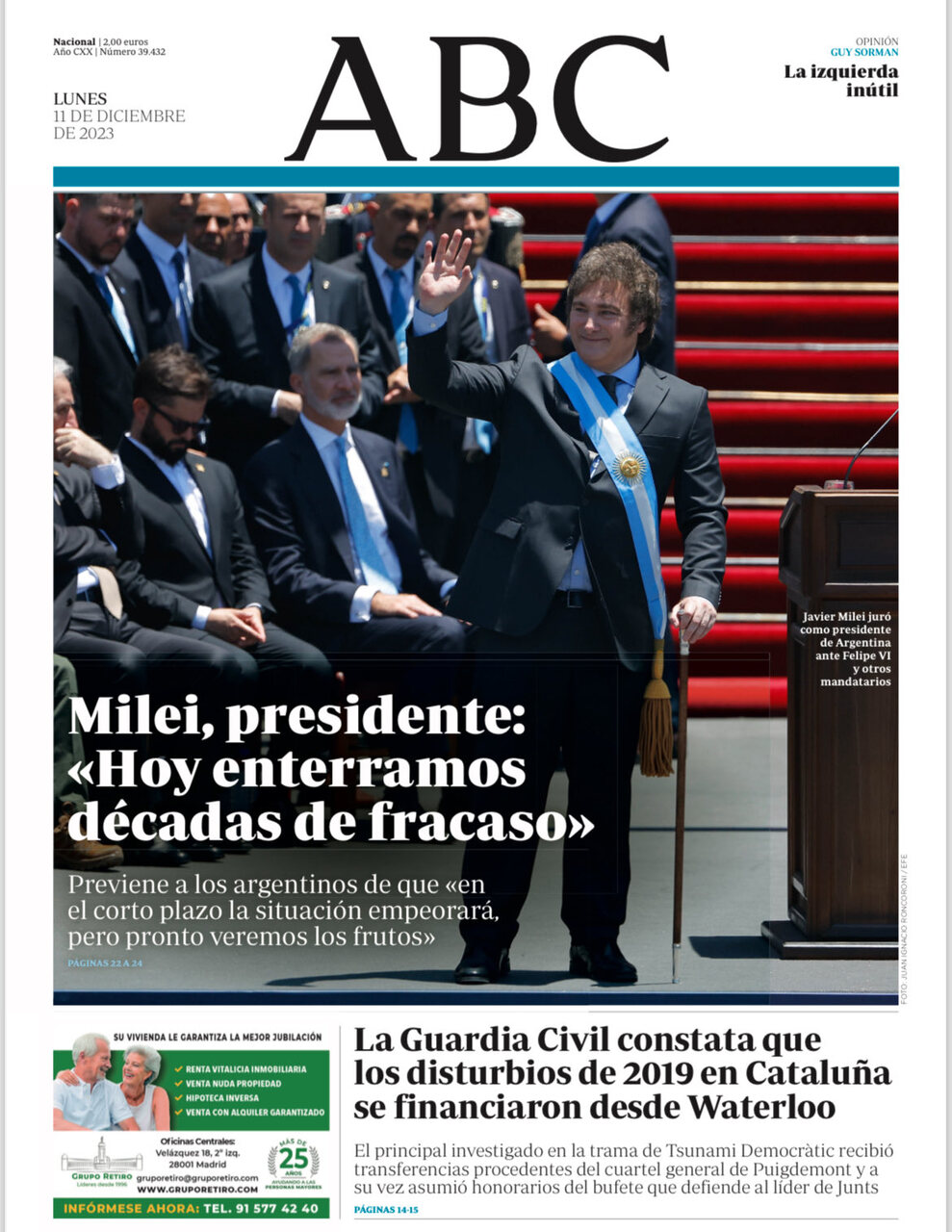 Portadas de la prensa internacional de este lunes 11 de diciembre de 2023