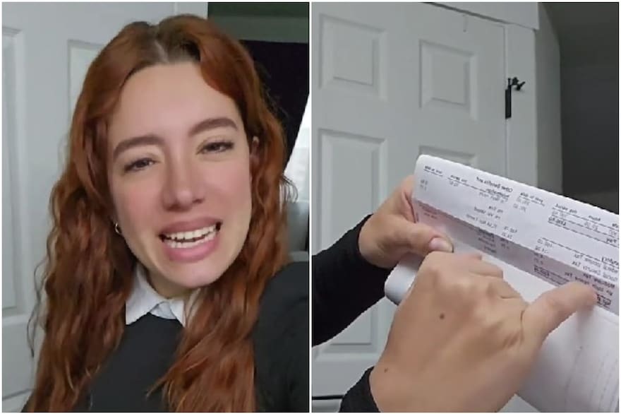 Latina mostró el cheque que recibió en su primer trabajo en EEUU y se llevó una dolorosa decepción (VIDEO)