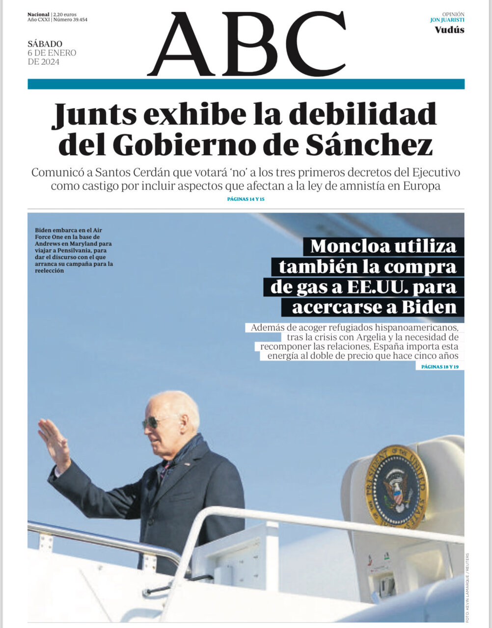 Portadas de la prensa internacional de este sábado 6 de enero de 2024