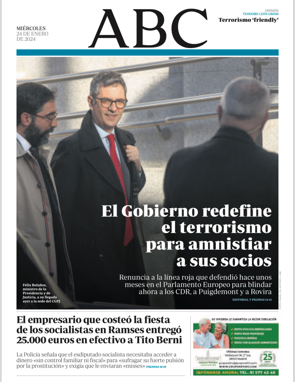 Portadas de la prensa internacional de este miércoles 24 de enero de 2024