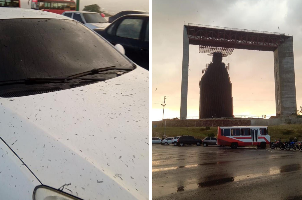 Video VIRAL: curiosa “lluvia de cenizas” cubrió el Manto de María en Barquisimeto justo antes de una boda