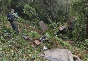 Hallaron helicóptero Black Hawk de la policía colombiana que se accidentó en Antioquia