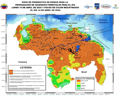 Inameh prevé descargas eléctricas en algunas áreas de Venezuela este #15Abr