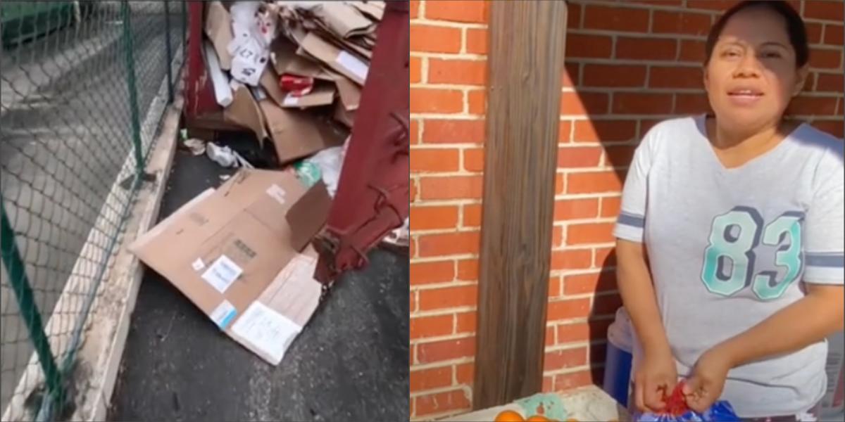 Latina en EEUU hurgaba en la basura y quedó atónita al ver lo que iban a tirar