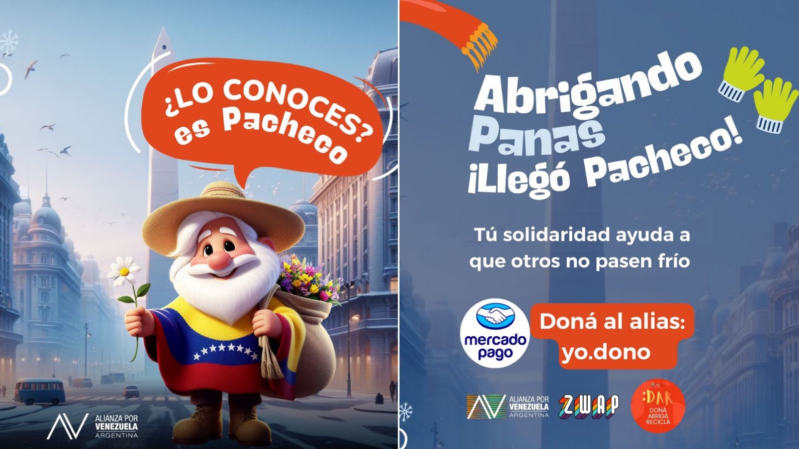 “Llegó Pacheco”: campaña de venezolanos en Argentina para donar abrigos a migrantes por llegada del invierno