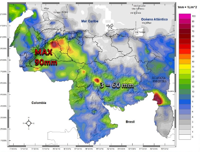 Inameh prevé lluvias y actividad eléctrica en varios estados de Venezuela este #15Jun