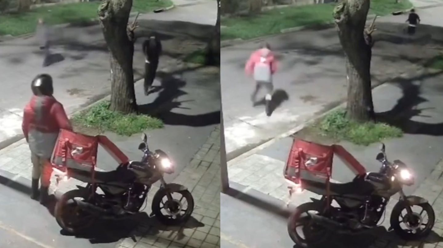 VIDEO: Un delivery se defendió con un machete de dos delincuentes que intentaron asaltarlo