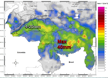 Inameh prevé lluvias y descargas eléctricas en varios estados de Venezuela este #22Jul