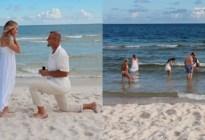 Una propuesta de matrimonio en la playa terminó de la peor manera