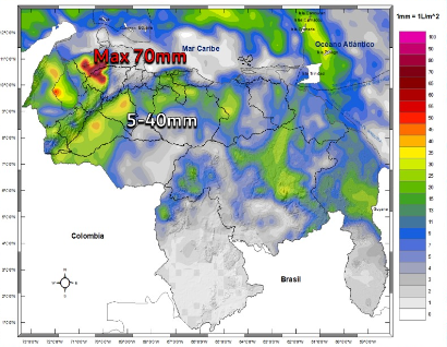 Inameh prevé actividad eléctrica en algunos estados por el paso de la onda tropical 27 por el centro de Venezuela este #6Ago